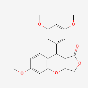 molecular formula C20H18O6 B14944112 9-(3,5-dimethoxyphenyl)-6-methoxy-3,9-dihydro-1H-furo[3,4-b]chromen-1-one 