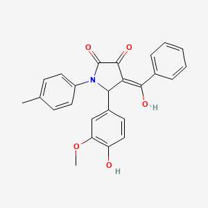 molecular formula C25H21NO5 B14944125 3-hydroxy-5-(4-hydroxy-3-methoxyphenyl)-1-(4-methylphenyl)-4-(phenylcarbonyl)-1,5-dihydro-2H-pyrrol-2-one 