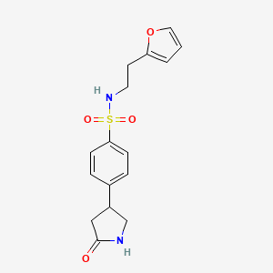 molecular formula C16H18N2O4S B14944133 N-[2-(furan-2-yl)ethyl]-4-(5-oxopyrrolidin-3-yl)benzenesulfonamide 