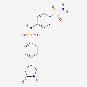 molecular formula C16H17N3O5S2 B14944162 4-(5-oxopyrrolidin-3-yl)-N-(4-sulfamoylphenyl)benzenesulfonamide 