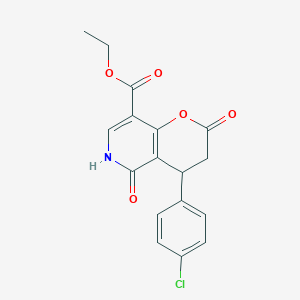 ethyl 4-(4-chlorophenyl)-2,5-dioxo-3,4,5,6-tetrahydro-2H-pyrano[3,2-c]pyridine-8-carboxylate