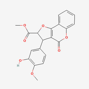 methyl 3-(3-hydroxy-4-methoxyphenyl)-4-oxo-2,3-dihydro-4H-furo[3,2-c]chromene-2-carboxylate