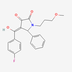 molecular formula C21H20FNO4 B14944204 4-[(4-fluorophenyl)carbonyl]-3-hydroxy-1-(3-methoxypropyl)-5-phenyl-1,5-dihydro-2H-pyrrol-2-one 