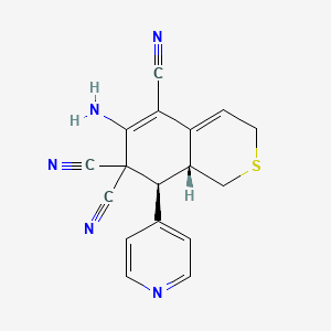 (8S,8aR)-6-amino-8-(pyridin-4-yl)-8,8a-dihydro-1H-isothiochromene-5,7,7(3H)-tricarbonitrile