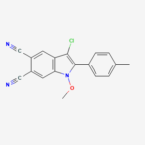 molecular formula C18H12ClN3O B14944225 3-chloro-1-methoxy-2-(4-methylphenyl)-1H-indole-5,6-dicarbonitrile 