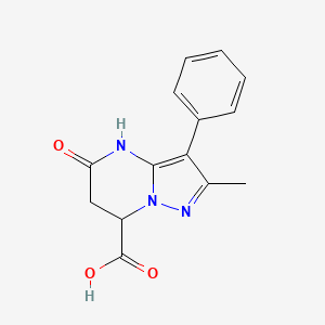 2-Methyl-5-oxo-3-phenyl-4,5,6,7-tetrahydropyrazolo[1,5-a]pyrimidine-7-carboxylic acid