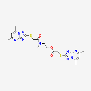 2-[{[(5,7-Dimethyl[1,2,4]triazolo[1,5-a]pyrimidin-2-yl)sulfanyl]acetyl}(methyl)amino]ethyl [(5,7-dimethyl[1,2,4]triazolo[1,5-a]pyrimidin-2-yl)sulfanyl]acetate