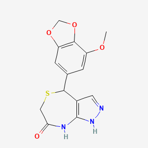 molecular formula C14H13N3O4S B14944312 4-(7-methoxy-1,3-benzodioxol-5-yl)-4,8-dihydro-1H-pyrazolo[3,4-e][1,4]thiazepin-7(6H)-one 