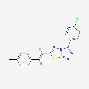 3-(4-chlorophenyl)-6-[(E)-2-(4-methylphenyl)ethenyl][1,2,4]triazolo[3,4-b][1,3,4]thiadiazole