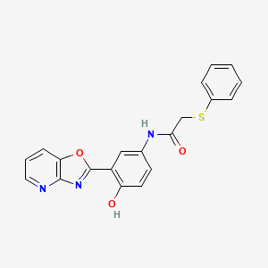 molecular formula C20H15N3O3S B14944329 N-(4-Hydroxy-3-{[1,3]oxazolo[4,5-B]pyridin-2-YL}phenyl)-2-(phenylsulfanyl)acetamide 