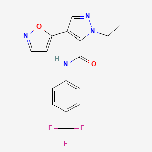 1-ethyl-4-(1,2-oxazol-5-yl)-N-[4-(trifluoromethyl)phenyl]-1H-pyrazole-5-carboxamide