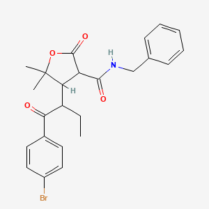 N-benzyl-4-[1-(4-bromophenyl)-1-oxobutan-2-yl]-5,5-dimethyl-2-oxotetrahydrofuran-3-carboxamide