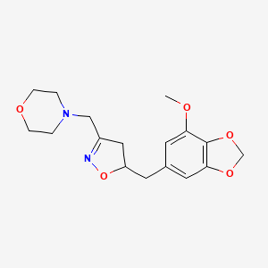 molecular formula C17H22N2O5 B14944380 4-({5-[(7-Methoxy-1,3-benzodioxol-5-yl)methyl]-4,5-dihydro-1,2-oxazol-3-yl}methyl)morpholine 