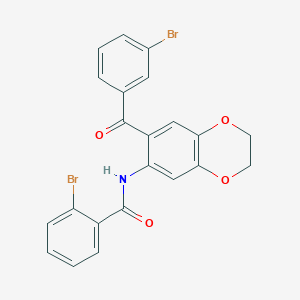 2-bromo-N-[7-(3-bromobenzoyl)-2,3-dihydro-1,4-benzodioxin-6-yl]benzamide