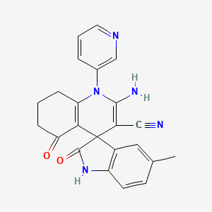 molecular formula C23H19N5O2 B14944405 2'-Amino-5-methyl-2,5'-dioxo-1'-pyridin-3-YL-1,2,5',6',7',8'-hexahydro-1'H-spiro[indole-3,4'-quinoline]-3'-carbonitrile 