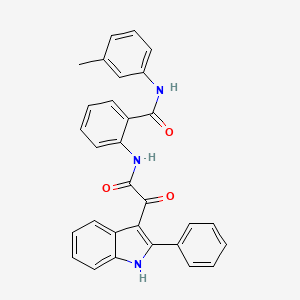 molecular formula C30H23N3O3 B14944439 N-(3-methylphenyl)-2-{[oxo(2-phenyl-1H-indol-3-yl)acetyl]amino}benzamide 