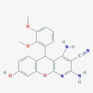 molecular formula C21H18N4O4 B14944447 2,4-diamino-5-(2,3-dimethoxyphenyl)-8-hydroxy-5H-chromeno[2,3-b]pyridine-3-carbonitrile 