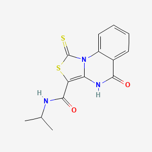 5-oxo-N-(propan-2-yl)-1-thioxo-4,5-dihydro[1,3]thiazolo[3,4-a]quinazoline-3-carboxamide