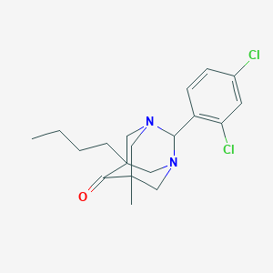 molecular formula C19H24Cl2N2O B14944472 5-Butyl-2-(2,4-dichlorophenyl)-7-methyl-1,3-diazatricyclo[3.3.1.1~3,7~]decan-6-one 