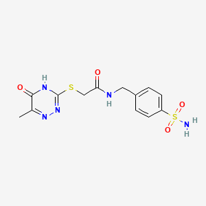 2-[(6-methyl-5-oxo-4,5-dihydro-1,2,4-triazin-3-yl)sulfanyl]-N-(4-sulfamoylbenzyl)acetamide