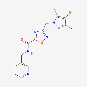 molecular formula C15H15BrN6O2 B14944500 3-[(4-bromo-3,5-dimethyl-1H-pyrazol-1-yl)methyl]-N-(pyridin-3-ylmethyl)-1,2,4-oxadiazole-5-carboxamide 