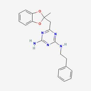 6-[(2-methyl-1,3-benzodioxol-2-yl)methyl]-N-(2-phenylethyl)-1,3,5-triazine-2,4-diamine