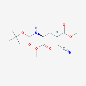 molecular formula C14H22N2O6 B1494452 Dimethyl (2S)-2-((tert-butoxycarbonyl)amino)-4-(cyanomethyl)pentanedioate 