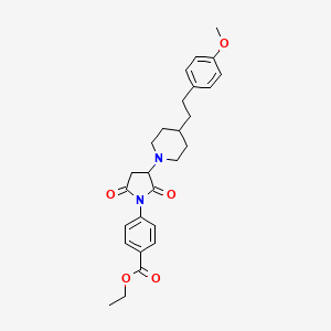 Ethyl 4-(3-{4-[2-(4-methoxyphenyl)ethyl]piperidin-1-yl}-2,5-dioxopyrrolidin-1-yl)benzoate