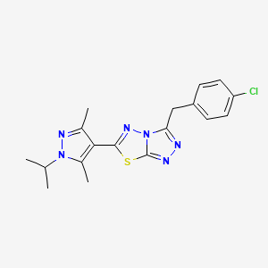 molecular formula C18H19ClN6S B14944539 3-(4-chlorobenzyl)-6-[3,5-dimethyl-1-(propan-2-yl)-1H-pyrazol-4-yl][1,2,4]triazolo[3,4-b][1,3,4]thiadiazole 