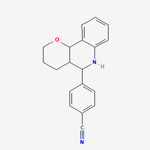 molecular formula C19H18N2O B14944544 4-(3,4,4a,5,6,10b-hexahydro-2H-pyrano[3,2-c]quinolin-5-yl)benzonitrile 