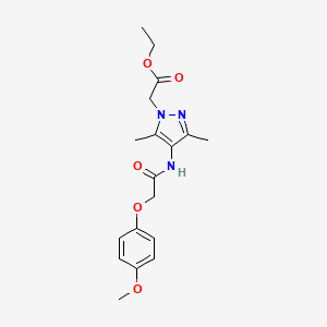 molecular formula C18H23N3O5 B14944549 ethyl (4-{[(4-methoxyphenoxy)acetyl]amino}-3,5-dimethyl-1H-pyrazol-1-yl)acetate 