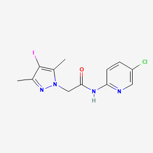 molecular formula C12H12ClIN4O B14944578 N-(5-chloropyridin-2-yl)-2-(4-iodo-3,5-dimethyl-1H-pyrazol-1-yl)acetamide 