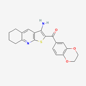 molecular formula C20H18N2O3S B14944587 (3-Amino-5,6,7,8-tetrahydrothieno[2,3-b]quinolin-2-yl)(2,3-dihydro-1,4-benzodioxin-6-yl)methanone 