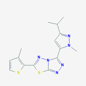 3-[1-methyl-3-(propan-2-yl)-1H-pyrazol-5-yl]-6-(3-methylthiophen-2-yl)[1,2,4]triazolo[3,4-b][1,3,4]thiadiazole