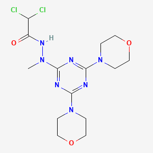 molecular formula C14H21Cl2N7O3 B14944595 2,2-dichloro-N'-[4,6-di(morpholin-4-yl)-1,3,5-triazin-2-yl]-N'-methylacetohydrazide 