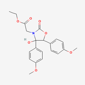 molecular formula C21H23NO7 B14944610 Ethyl [4-hydroxy-4,5-bis(4-methoxyphenyl)-2-oxo-1,3-oxazolidin-3-yl]acetate 