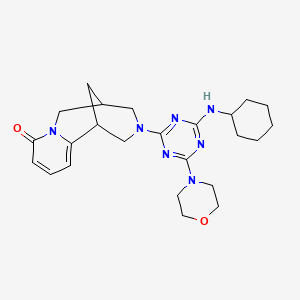 molecular formula C24H33N7O2 B14944627 3-[4-(cyclohexylamino)-6-(morpholin-4-yl)-1,3,5-triazin-2-yl]-1,2,3,4,5,6-hexahydro-8H-1,5-methanopyrido[1,2-a][1,5]diazocin-8-one 