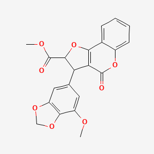 molecular formula C21H16O8 B14944634 methyl 3-(7-methoxy-1,3-benzodioxol-5-yl)-4-oxo-2,3-dihydro-4H-furo[3,2-c]chromene-2-carboxylate 