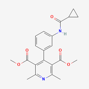 molecular formula C21H22N2O5 B14944670 Dimethyl 4-{3-[(cyclopropylcarbonyl)amino]phenyl}-2,6-dimethylpyridine-3,5-dicarboxylate 