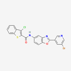 molecular formula C21H11BrClN3O2S B14944684 N-[2-(5-bromopyridin-3-yl)-1,3-benzoxazol-5-yl]-3-chloro-1-benzothiophene-2-carboxamide 