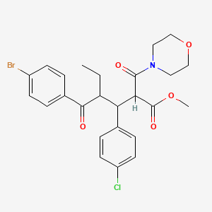 molecular formula C25H27BrClNO5 B14944688 Methyl 4-[(4-bromophenyl)carbonyl]-3-(4-chlorophenyl)-2-(morpholin-4-ylcarbonyl)hexanoate 