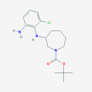 molecular formula C17H26ClN3O2 B1494469 1H-Azepine-1-carboxylic acid, 3-[(2-amino-6-chlorophenyl)amino]hexahydro-, 1,1-dimethylethyl ester, (3R)- 