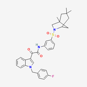 molecular formula C33H34FN3O4S B14944694 2-[1-(4-fluorobenzyl)-1H-indol-3-yl]-2-oxo-N-{3-[(1,3,3-trimethyl-6-azabicyclo[3.2.1]oct-6-yl)sulfonyl]phenyl}acetamide 