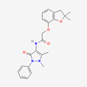 molecular formula C23H25N3O4 B14944700 2-[(2,2-dimethyl-2,3-dihydro-1-benzofuran-7-yl)oxy]-N-(1,5-dimethyl-3-oxo-2-phenyl-2,3-dihydro-1H-pyrazol-4-yl)acetamide 