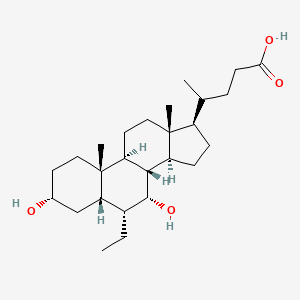 molecular formula C26H44O4 B1494473 (R)-4-((3R,5S,6R,7R,8S,9S,10S,13R,14S,17R)-6-ethyl-3,7-dihydroxy-10,13-dimethylhexadecahydro-1H-cyclopenta[a]phenanthren-17-yl)pentanoic acid 
