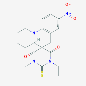 1'-ethyl-3'-methyl-8-nitro-2'-thioxo-2,3,4,4a-tetrahydro-1H,2'H,6H-spiro[pyrido[1,2-a]quinoline-5,5'-pyrimidine]-4',6'(1'H,3'H)-dione