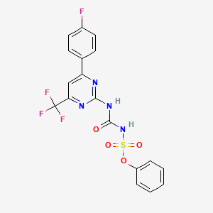 molecular formula C18H12F4N4O4S B14944748 Phenyl {[4-(4-fluorophenyl)-6-(trifluoromethyl)pyrimidin-2-yl]carbamoyl}sulfamate 