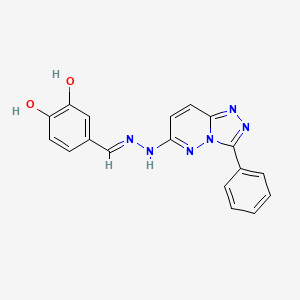 4-{(E)-[2-(3-phenyl[1,2,4]triazolo[4,3-b]pyridazin-6-yl)hydrazinylidene]methyl}benzene-1,2-diol