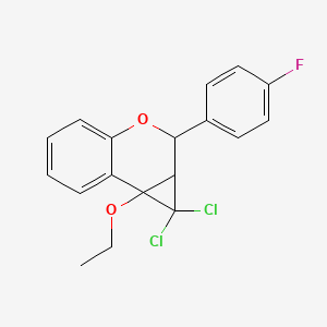 molecular formula C18H15Cl2FO2 B14944774 1,1-Dichloro-7b-ethoxy-2-(4-fluorophenyl)-1,1a,2,7b-tetrahydrocyclopropa[c]chromene 