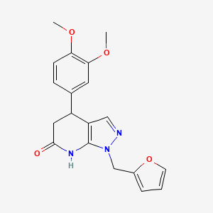 molecular formula C19H19N3O4 B14944779 4-(3,4-dimethoxyphenyl)-1-(furan-2-ylmethyl)-1,4,5,7-tetrahydro-6H-pyrazolo[3,4-b]pyridin-6-one 